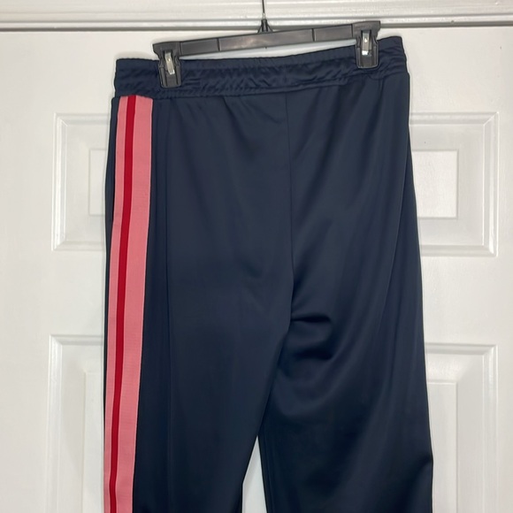 TOPSHOP Navy Pink Red Side Stripe Track Straight Leg Stretch Drawstring Pant 6 S - Picture 6 of 10